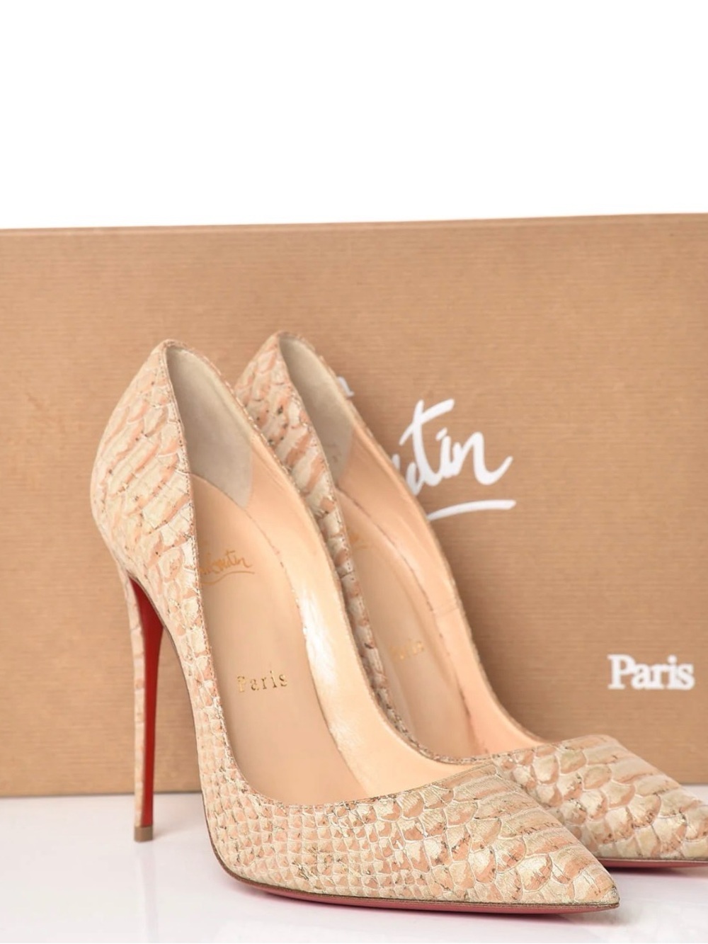 Christian Louboutin So Kate 160 Pumps Snakeskin Pointed-Toe Pumps with Red Soles